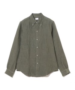 FAR EAST MANUFACTURING / リネン オリーブカラー ボタンダウンシャツ