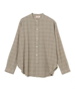 INDIA INDUSTRY / コットン チェック バンドカラーシャツ