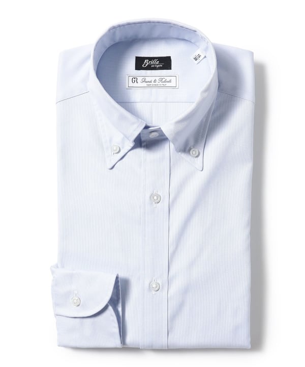 Cotton light blue button-down shirt