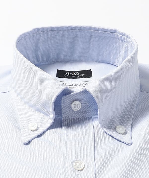 Cotton light blue button-down shirt