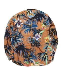 ▲BAGUTTA / フラワープリント バンドカラー プルオーバーシャツ◎