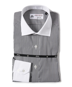 ▲Brilla per il gusto / ストライプ クレリックワイドカラーシャツ（THOMAS MASON fabric）◎