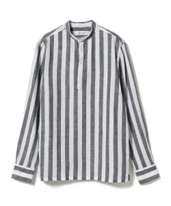 ▲【GUY ROVER / 別注 ボールドストライプ プルオーバー バンドカラー シャツ】