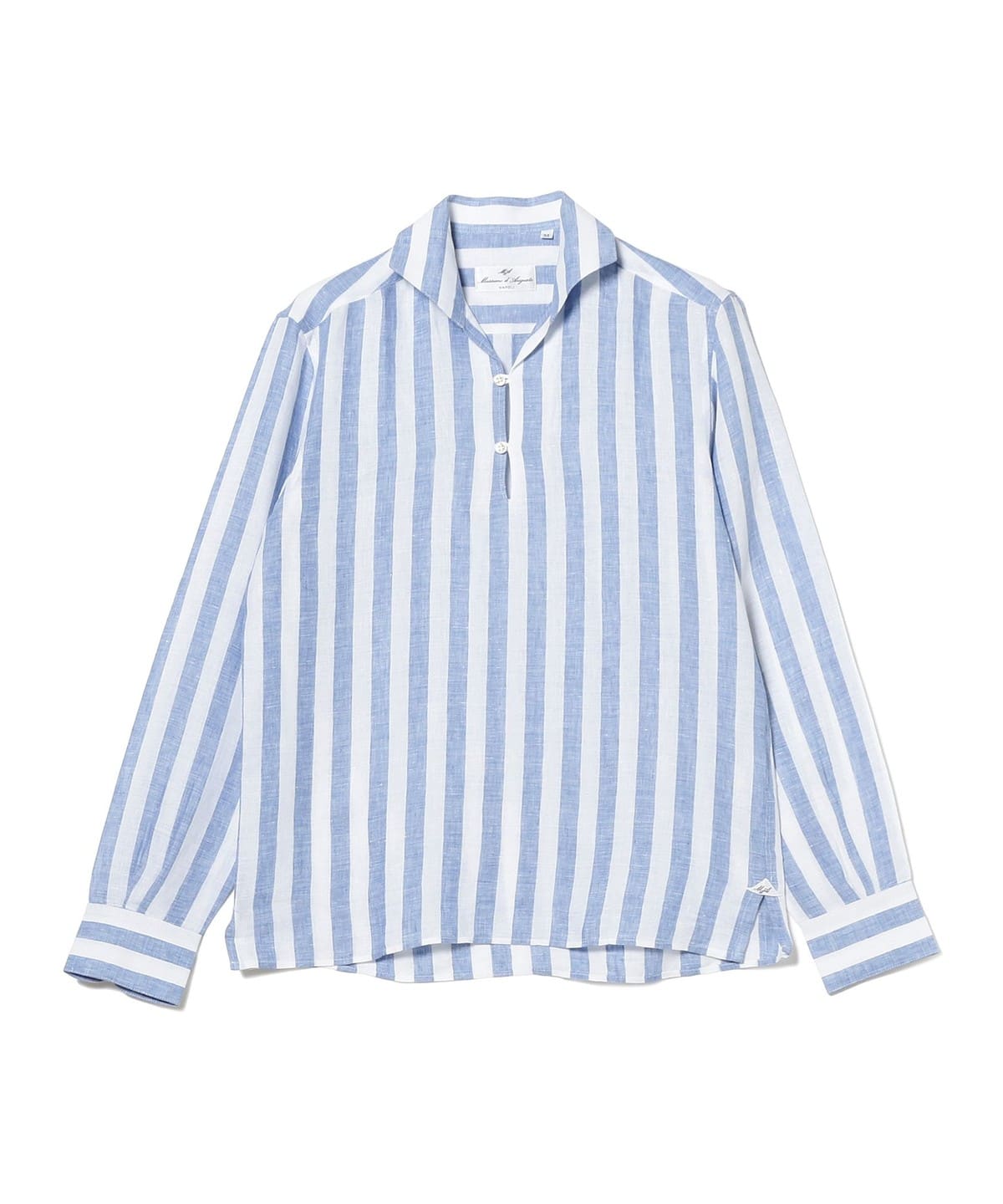 Massimo d'Augusto マッシモダウグスト / ALAMARI リネン ボールドストライプ カプリシャツ シャツ・ブラウス MEN BLUE/6 S Massimo d'Augusto マッシモダウグスト / ALAMARI リネン ボールドストライプ カプリシャツ シャツ・ブラウス MEN BLUE/6 S