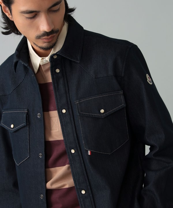 MONCLER / デニム調 シャツジャケット Model：H181cm　Size：L