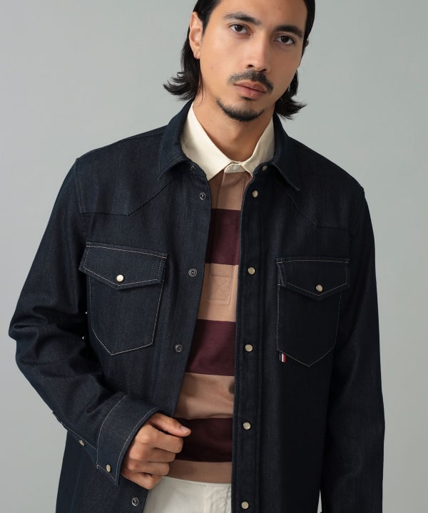 MONCLER / デニム調 シャツジャケット Model：H181cm　Size：L