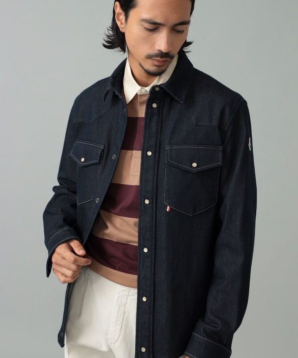 MONCLER / デニム調 シャツジャケット Model：H181cm　Size：L