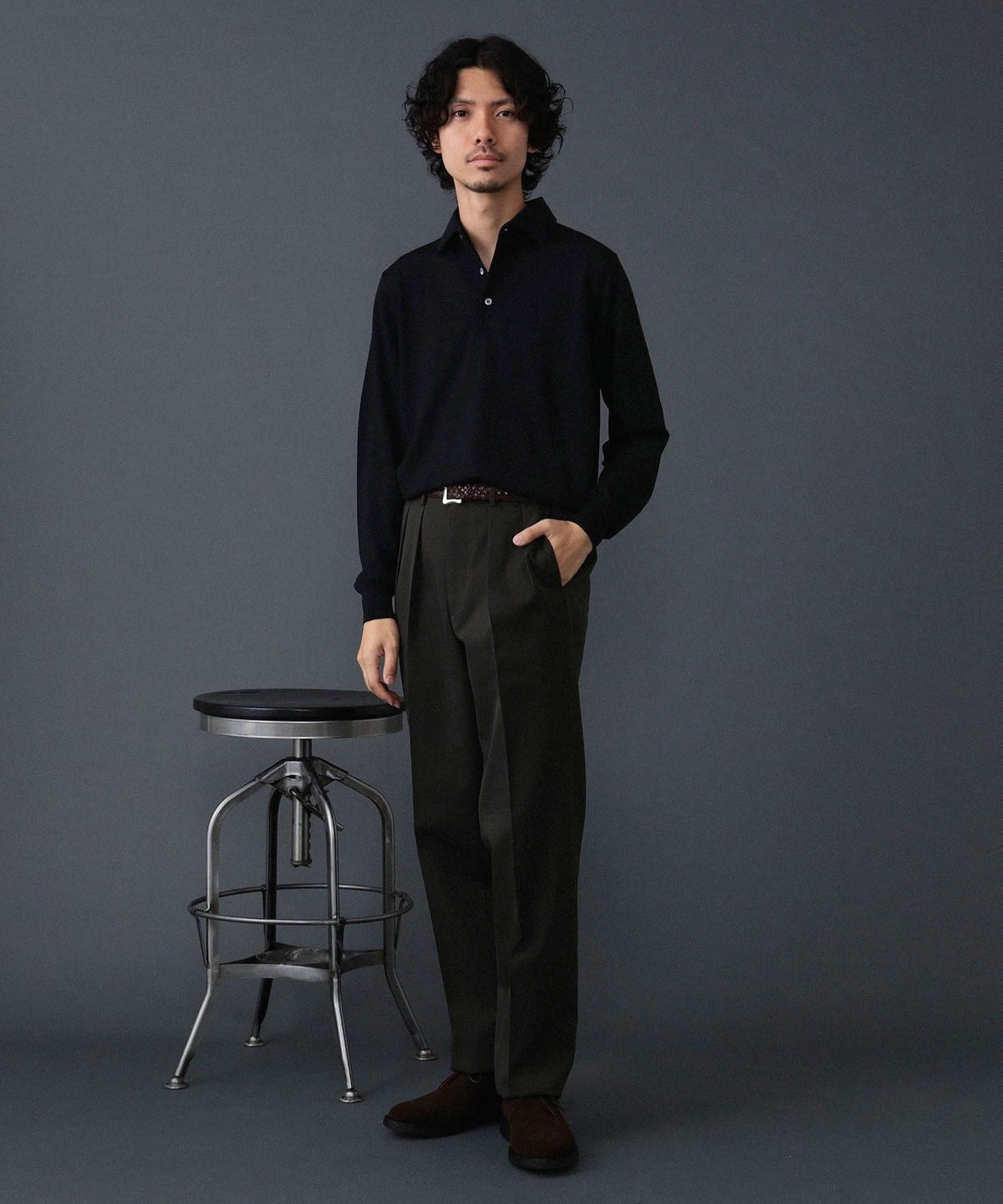 無藤氏愛用!! BEAMS ブリッラ ニットポロシャツ 48 ジャケット スーツ 無藤氏愛用!! BEAMS ブリッラ ニットポロシャツ 48 ジャケット