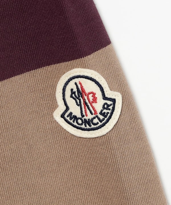 MONCLER / コットン ストライプ ロングスリーブポロシャツ