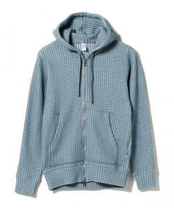 ▲SEA GREEN / ワッフル ジップアップパーカ