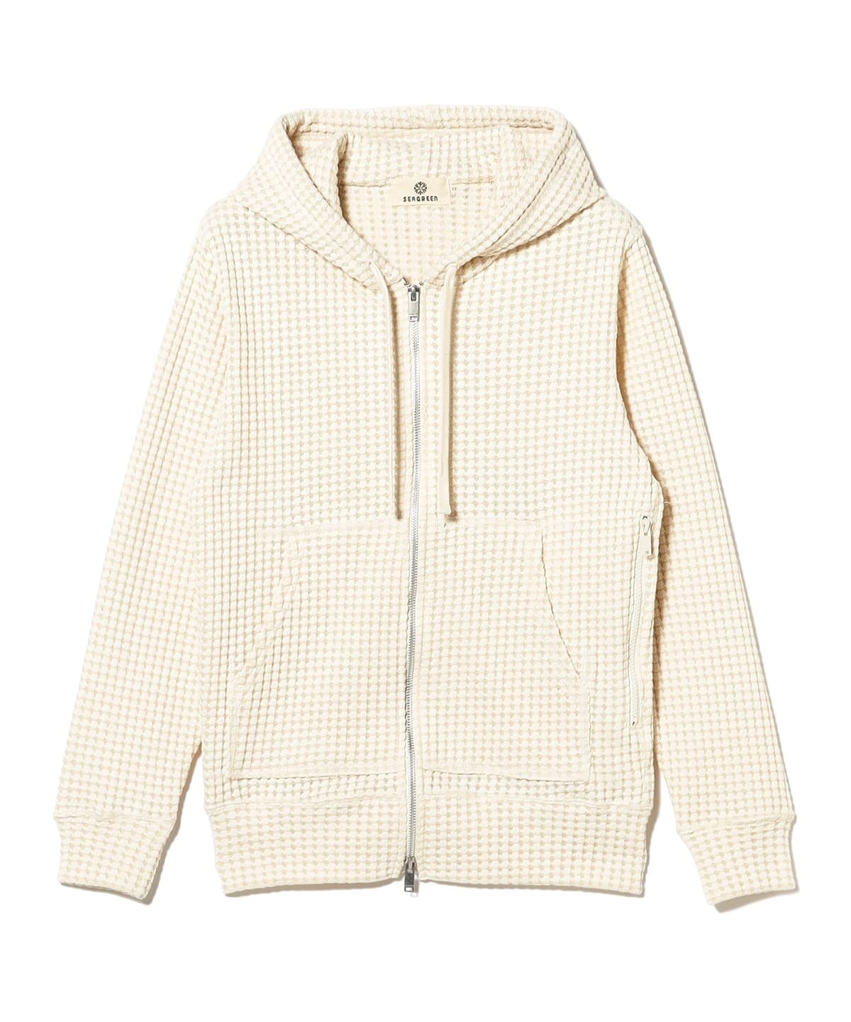 SEA GREEN シーグリーン / ワッフル ジップアップ パーカ トップス MEN CREAM 2 SEA GREEN シーグリーン / ワッフル ジップアップ パーカ トップス MEN CREAM 2