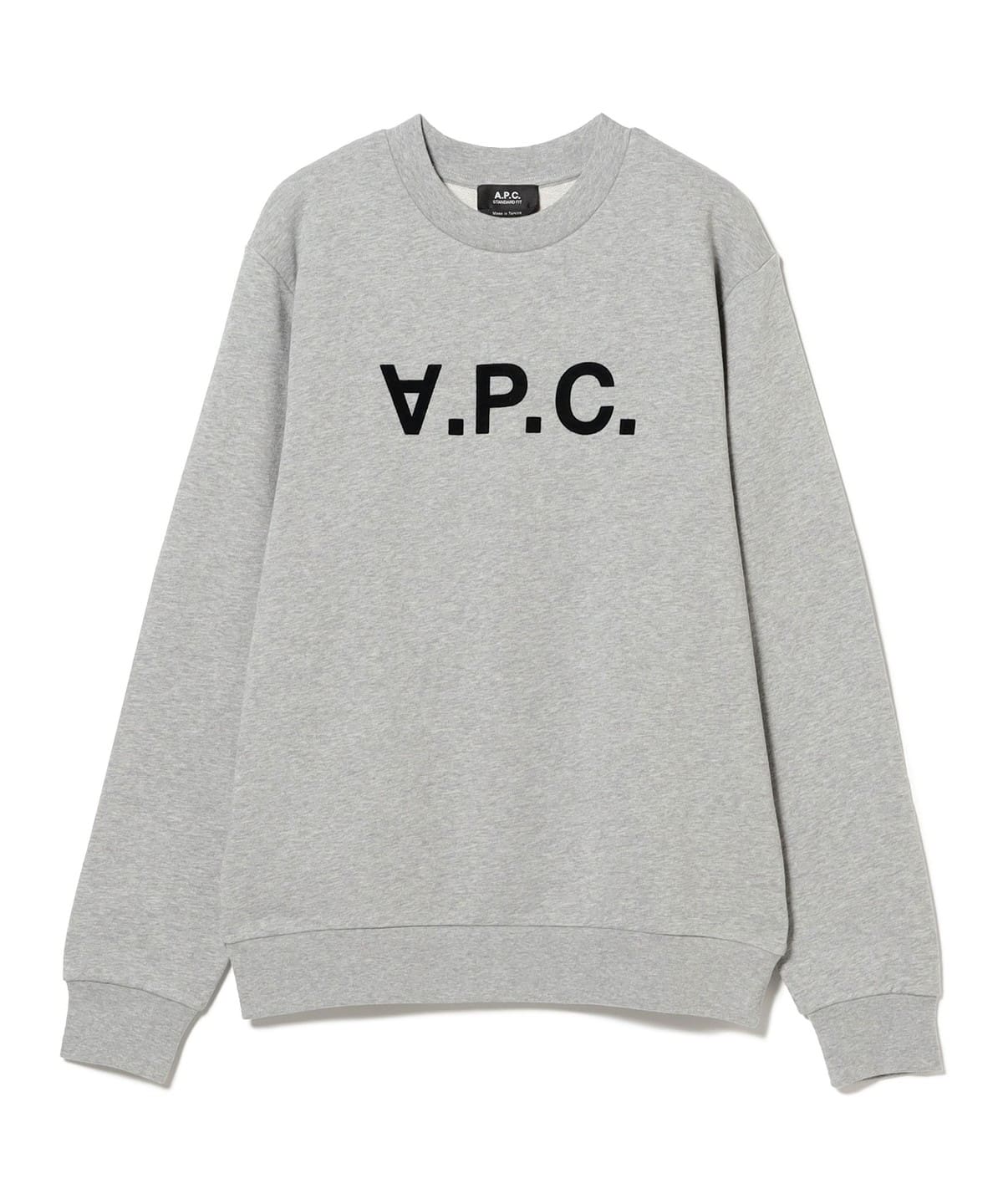 A. P.C. アーペーセー / 『V. P.C.』 クルーネック スウェット トップス MEN GREY/92 M A. P.C. アーペーセー / 『V. P.C.』 クルーネック スウェット トップス MEN GREY/92 M