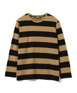 ▲AUBERGE × Brilla per il gusto / 別注 ブラウン ビッグボーダー Tシャツ