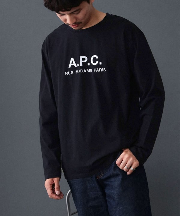 【美品】 A.P.C. ロゴ刺繍 RUE MADAME ロングスリーブ Tee A.P.C. [アー・ペー・セー] ロゴ刺繍 ロングスリーブTシャツ