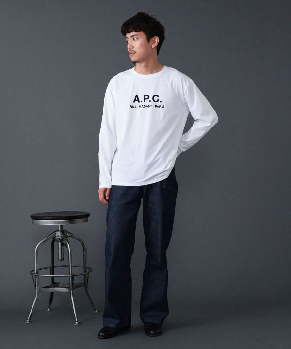【美品】 A.P.C. ロゴ刺繍 RUE MADAME ロングスリーブ Tee Brilla per il gusto（ブリッラ ペル イル グスト）A.P.C. / RUE