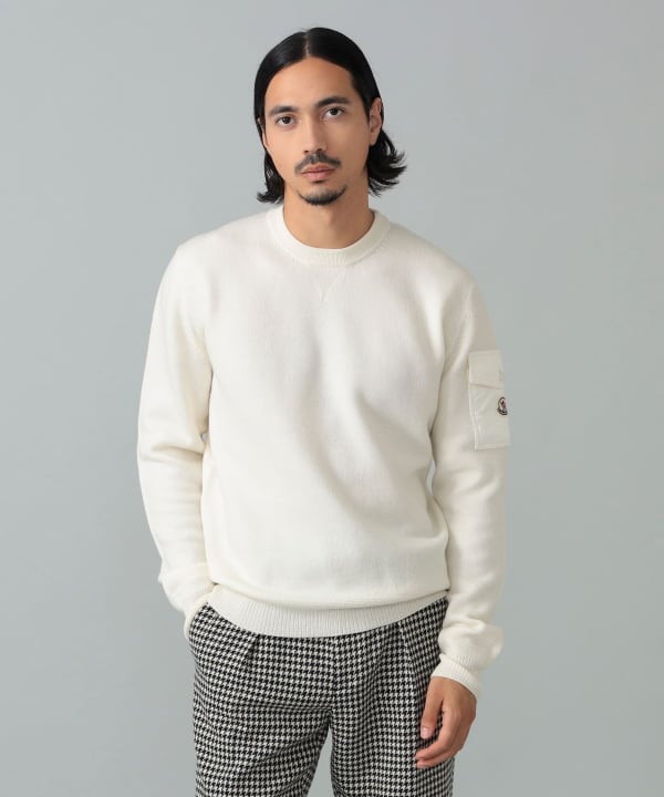 MONCLER / ウール クルーネック セーター Model：H181cm　Size：XL