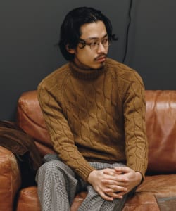 ▲GRAN SASSO / 8ゲージ ケーブル タートルネック ニット