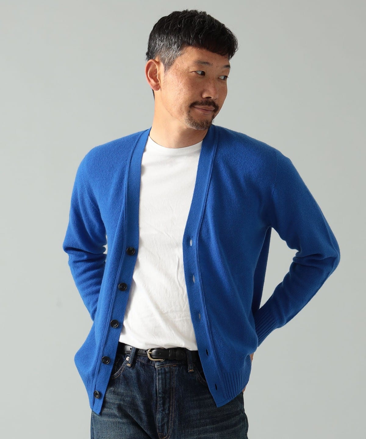 カシミヤ 7ゲージ カーディガン トップス MEN BLUE/704 S カシミヤ 7ゲージ カーディガン トップス MEN BLUE/704 S
