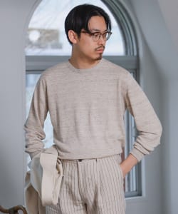 ▲FILIPPO DE LAURENTIIS / リネンコットン クルーネック ニット