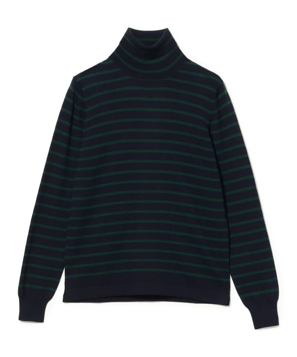 GRAN SASSO / 12 gauge striped turtleneck knit