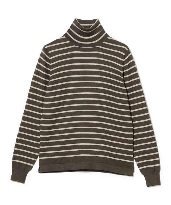GRAN SASSO / 12 gauge striped turtleneck knit