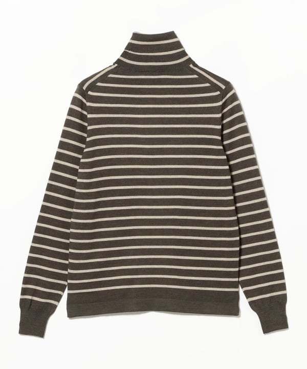 GRAN SASSO / 12 gauge striped turtleneck knit