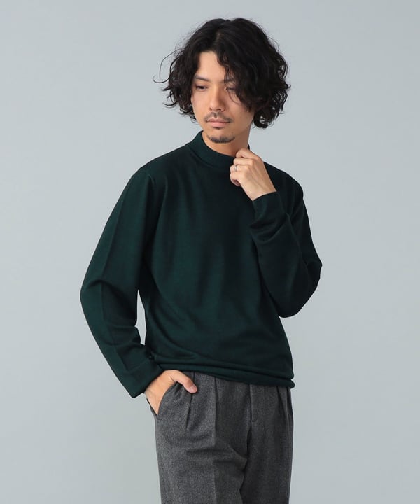 FILIPPO DE LAURENTIIS / 12ゲージ ウール ガーメントダイ モックネックニット Model：H178cm　Size：50