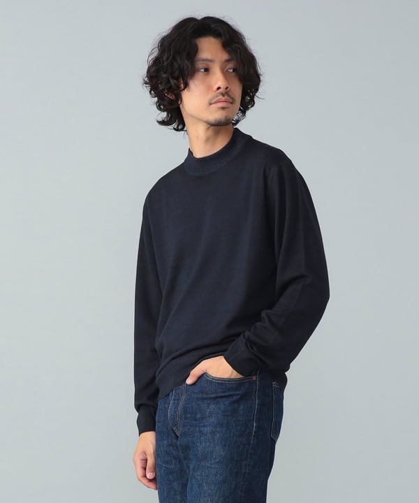 FILIPPO DE LAURENTIIS / 12ゲージ ウール ガーメントダイ モックネックニット Model：H178cm　Size：50