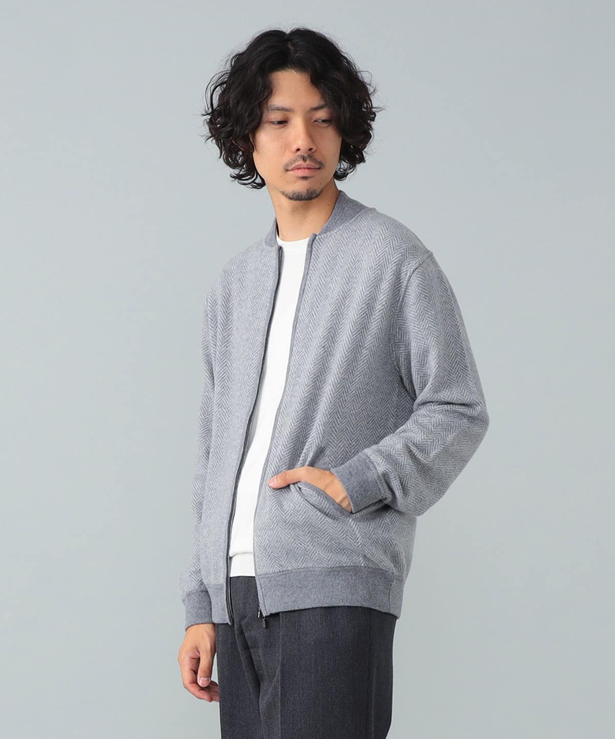 【+15%ポイントUP】FILIPPO DE LAURENTIIS フィリッポ デ ローレンティス / 12ゲージ ウールカシミヤ ヘリンボーン ジップアップニット トップス MEN GREY/9092 48 【+15%ポイントUP】FILIPPO DE LAURENTIIS フィリッポ デ ローレンティス / 12ゲージ ウールカシミヤ ヘリンボーン ジップアップニット トップス MEN GREY/9092 48
