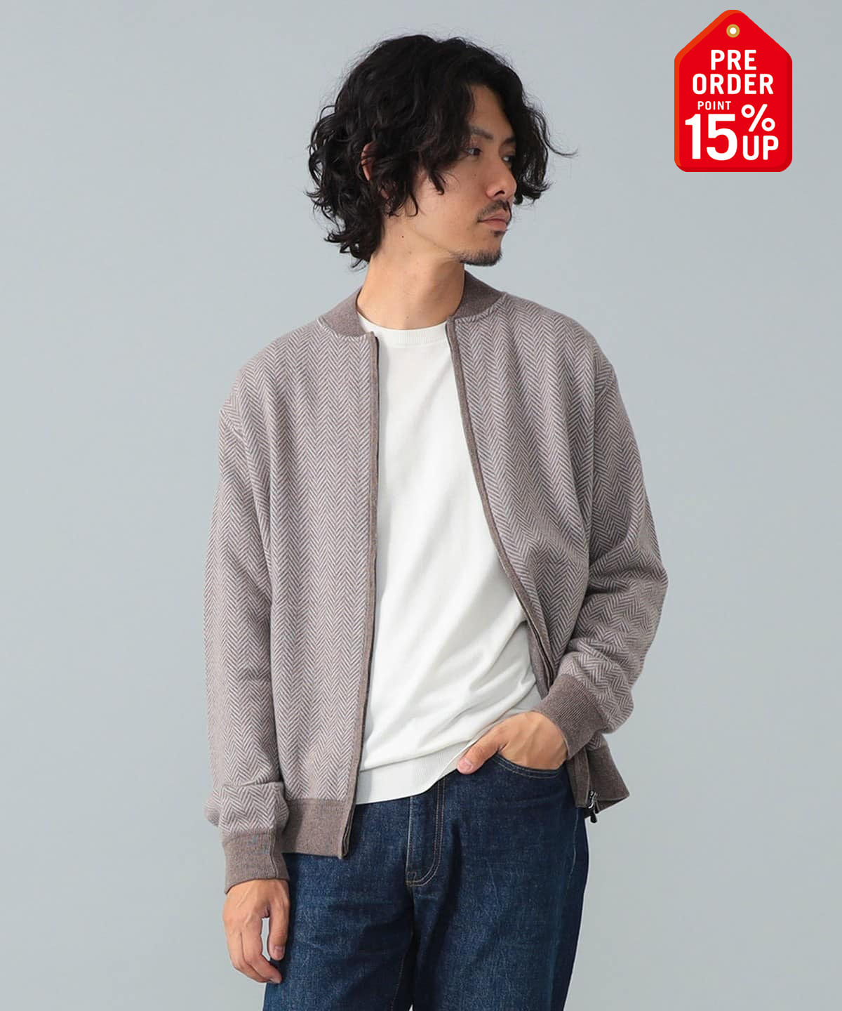 【+15%ポイントUP】FILIPPO DE LAURENTIIS フィリッポ デ ローレンティス / 12ゲージ ウールカシミヤ ヘリンボーン ジップアップニット トップス MEN BROWN GREY/892 48 【+15%ポイントUP】FILIPPO DE LAURENTIIS フィリッポ デ ローレンティス / 12ゲージ ウールカシミヤ ヘリンボーン ジップアップニット トップス MEN BROWN GREY/892 48