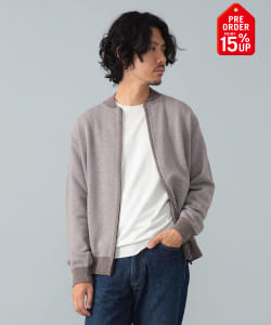 【+15%ポイントUP】FILIPPO DE LAURENTIIS / 12ゲージ ウールカシミヤ ヘリンボーン ジップアップニット