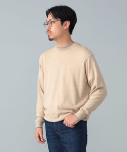 FILIPPO DE LAURENTIIS / コットンカシミヤ ライン クルーネック ニット
