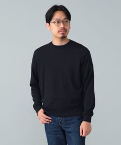 FILIPPO DE LAURENTIIS / コットンカシミヤ ライン クルーネック ニット