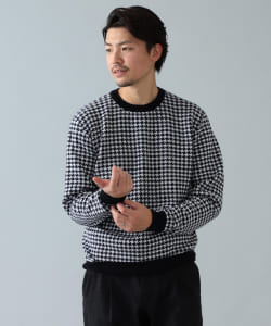 ▲Cruciani / ハウンドトゥース クルーネックニット