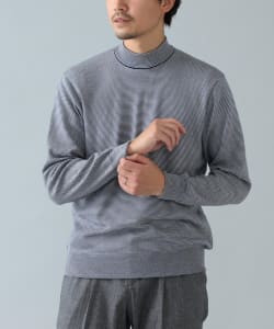 Blu Bre × Brilla per il gusto / 別注 ミニボーダー モックネックニット