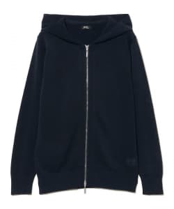 リネンコットン ジップアップ フーディー