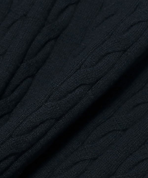 コットンカシミヤ ケーブル クルーネックニット