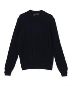 FILIPPO DE LAURENTIIS / ウール 7ゲージ パネルリブ クルーネックニット