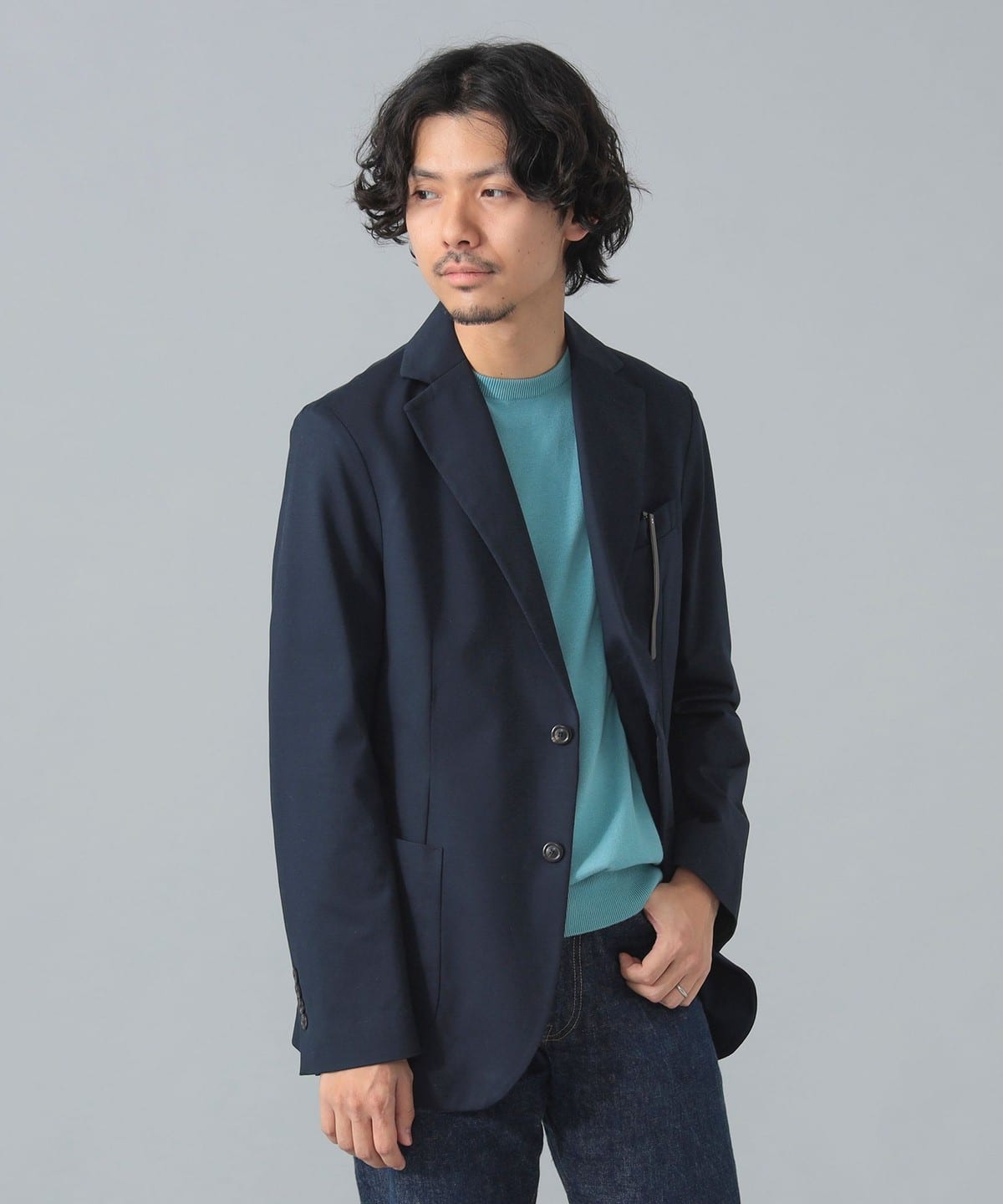 【別注】CIRCOLO1901 チルコロ1901 / ジャージ ソリッド ジャケット ジャケット MEN NAVY/447 46 【別注】CIRCOLO1901 チルコロ1901 / ジャージ ソリッド ジャケット ジャケット MEN NAVY/447 46