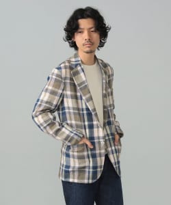 【別注】GIANNETTO / リネン ビッグチェック ジャケット