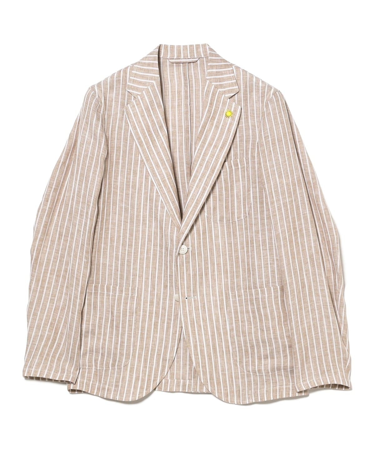 【別注】GIANNETTO ジャンネット / リネン ベージュストライプ ジャケット ジャケット MEN BEIGE/4 48 【別注】GIANNETTO ジャンネット / リネン ベージュストライプ ジャケット ジャケット MEN BEIGE/4 48