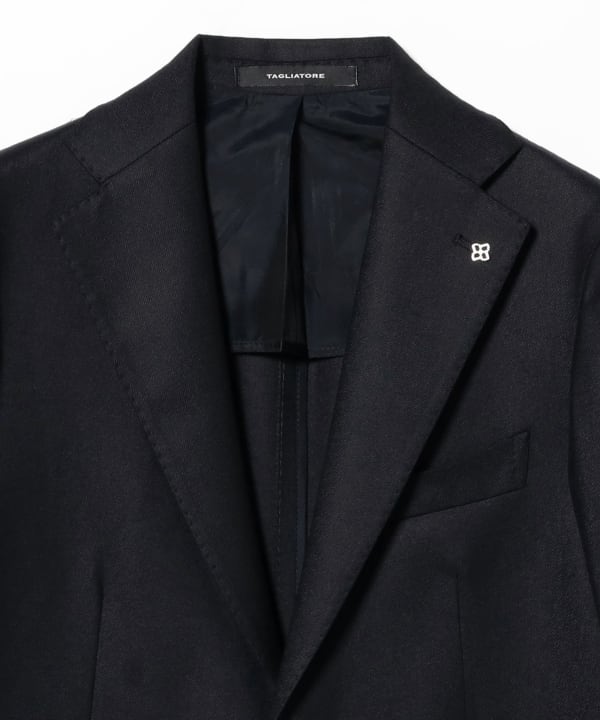 【美品】ブリッラペルイルグスト 三者混 テーラードジャケット ネイビー 46 M 美品】ブリッラペルイルグスト 三者混 テーラードジャケット