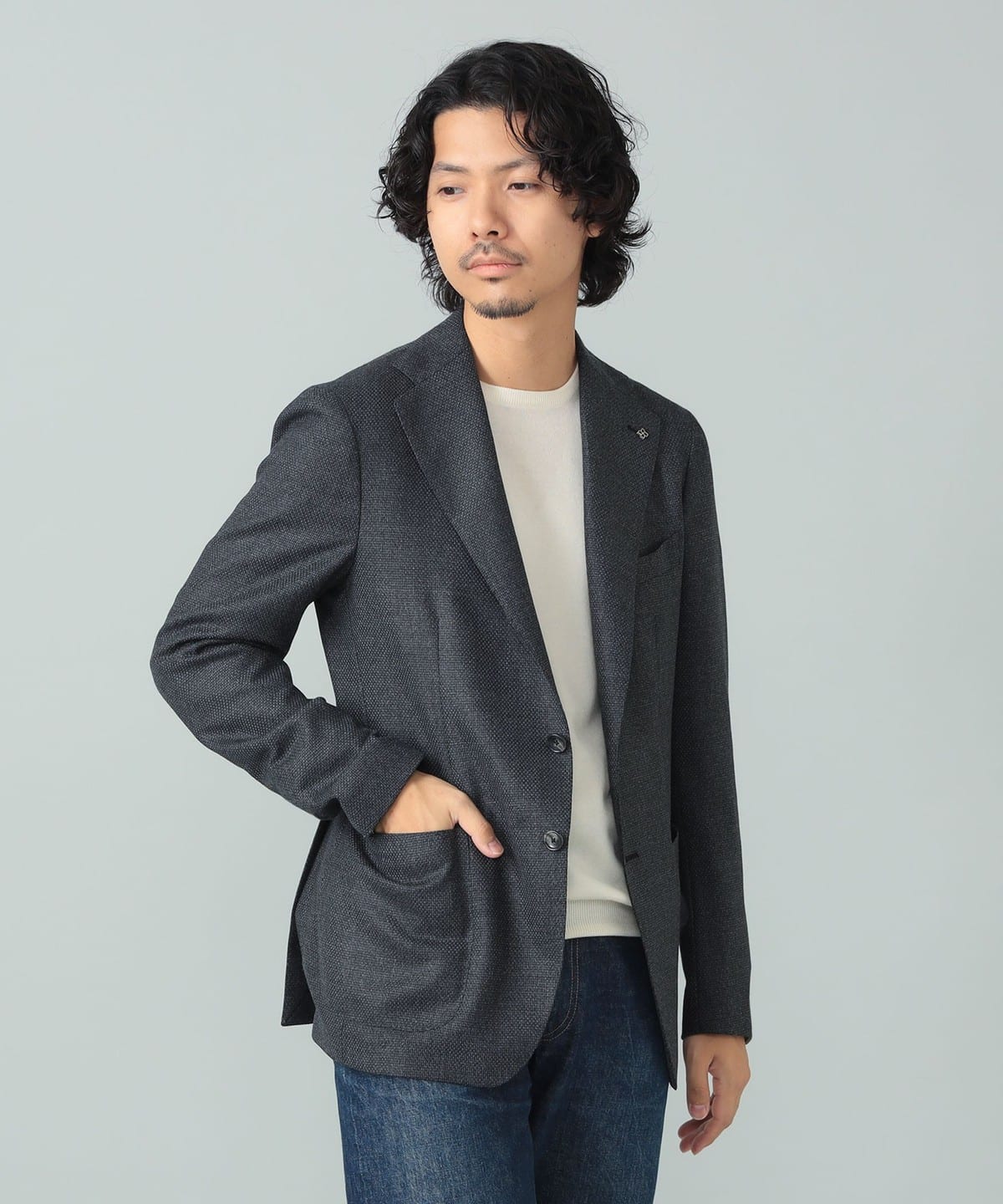 【別注】TAGLIATORE タリアトーレ / COSTA AZZURRA ウール ホップサック ジャケット ジャケット MEN GREY/S3190 48 【別注】TAGLIATORE タリアトーレ / COSTA AZZURRA ウール ホップサック ジャケット ジャケット MEN GREY/S3190 48