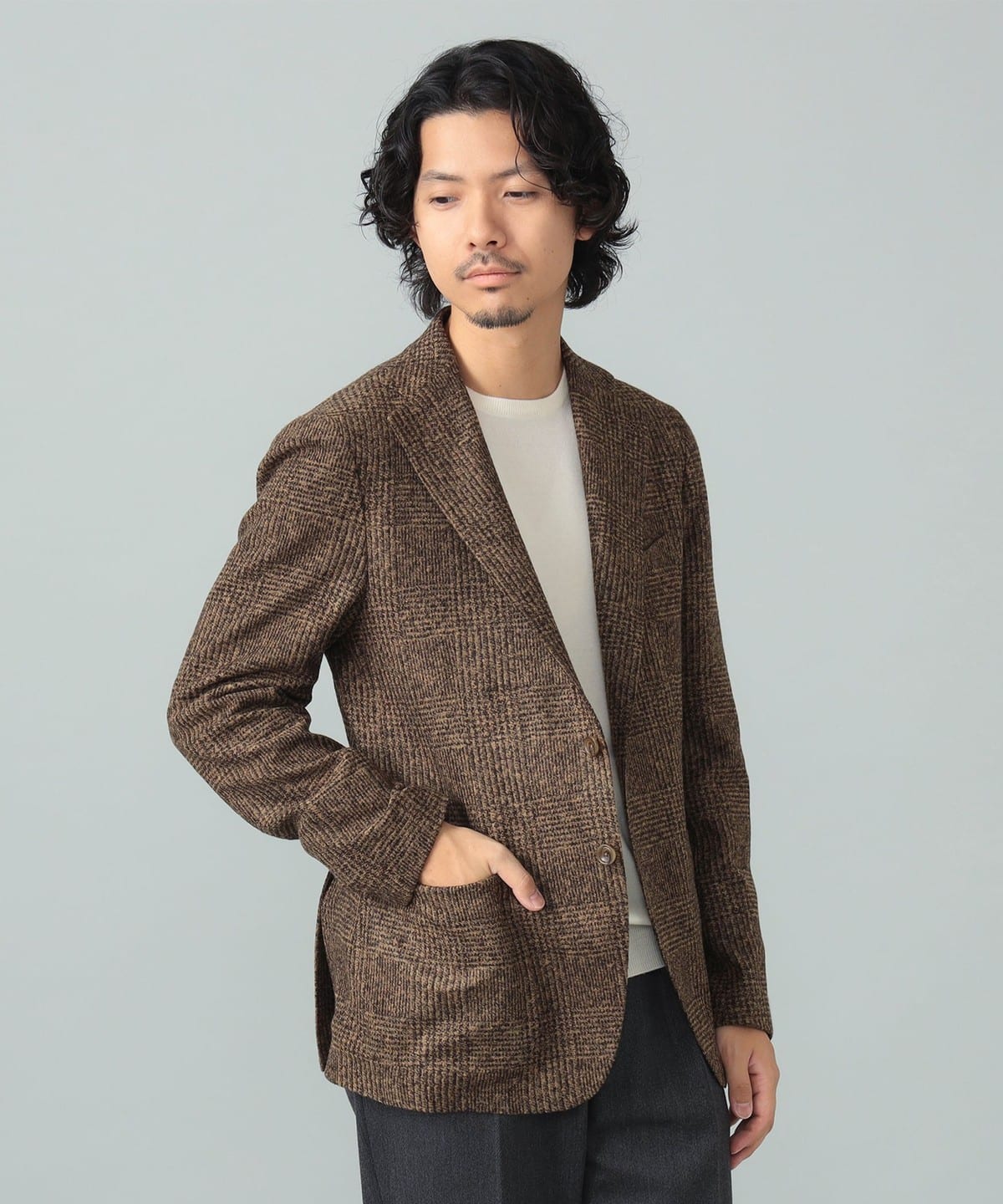 【別注】TAGLIATORE タリアトーレ / COSTA AZZURRA シャドーグレンチェック ジャケット ジャケット MEN BROWN/T1035 48