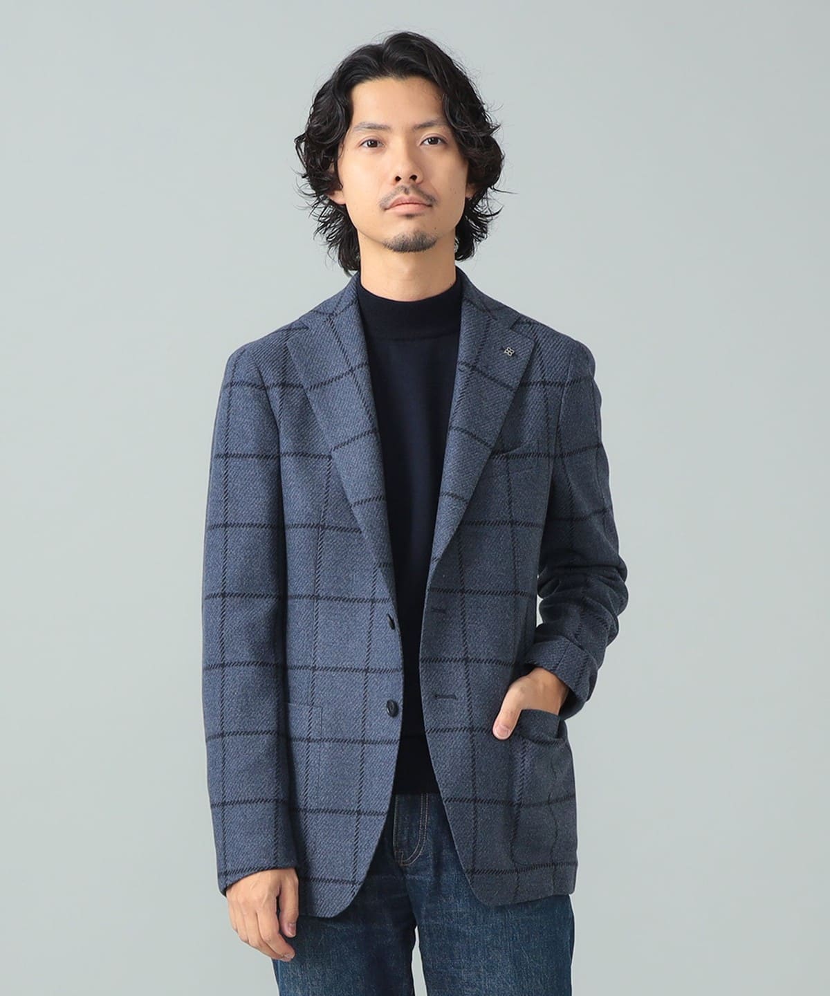 Brilla per il gusto ウインドウペーンジャケット50ネイビー Brilla per il gusto（ブリッラ ペル イル グスト）【別注】TAGLIATORE