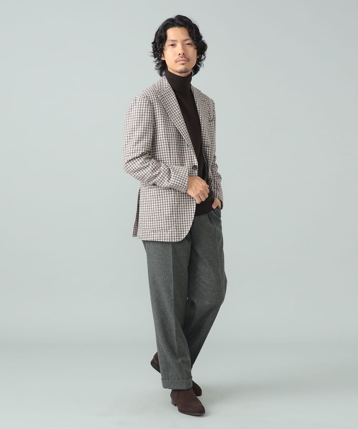 FERLA ミックスファブリック ハウンドトゥース ジャケット　42 FERLA ミックスファブリック ハウンドトゥース ジャケット 42 - メルカリ