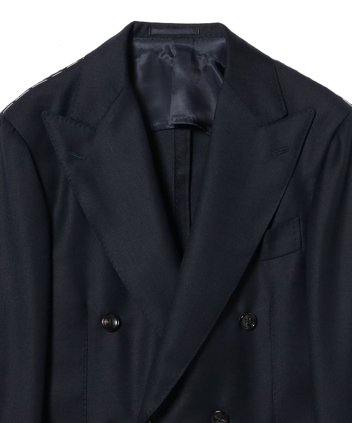 【ブリッラペルイルグスト】テーラードジャケット ネイビー　ダブル　48 モヘヤ混 ブリッラペルイルグスト】テーラードジャケット ネイビー ダブル