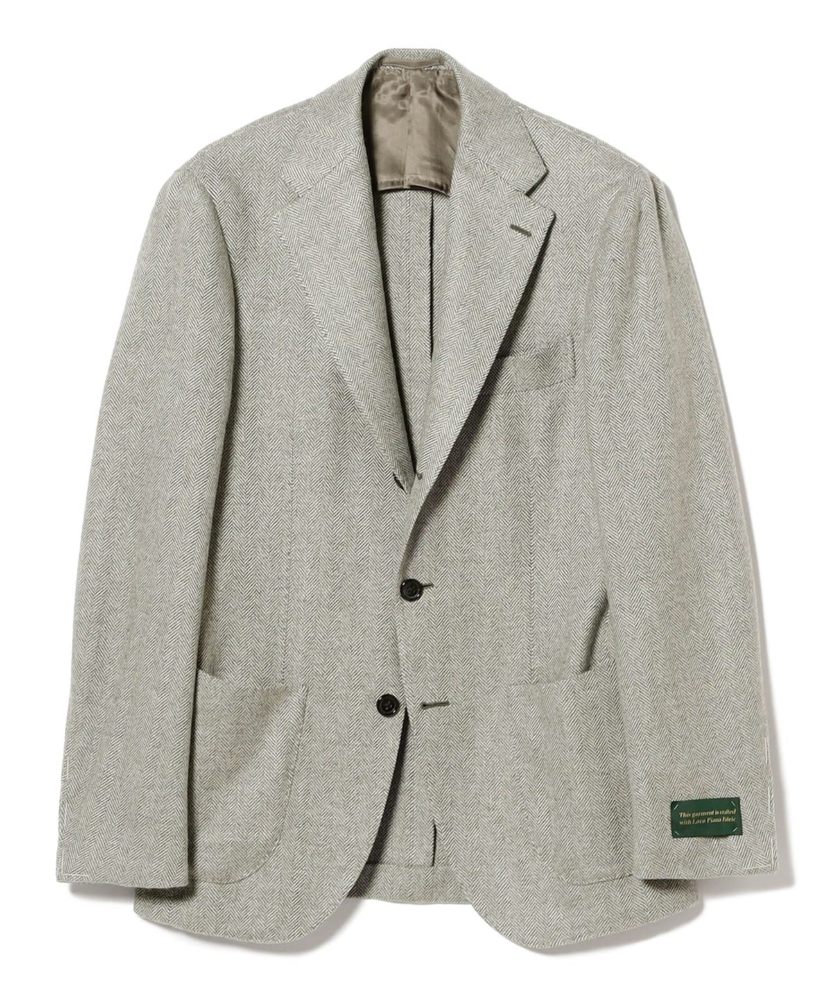 LORO PIANA FABRIC カシミヤ ヘリンボーン ジャケット ジャケット MEN LT. GRN 48 LORO PIANA FABRIC カシミヤ ヘリンボーン ジャケット ジャケット MEN LT. GRN 48