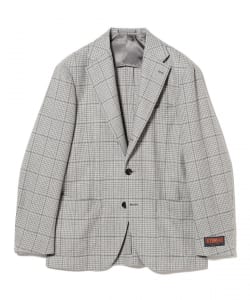 E.THOMAS ウールカシミヤ グレンチェック オーバーペーン ジャケット