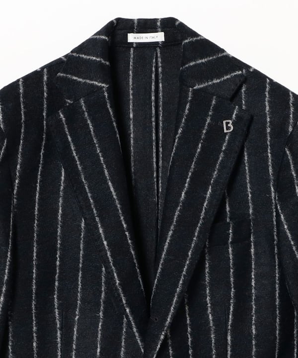 メンズ ミックスファブリック チョークストライプ ジャケット メンズ ミックスファブリック チョークストライプ ジャケット メンズ春